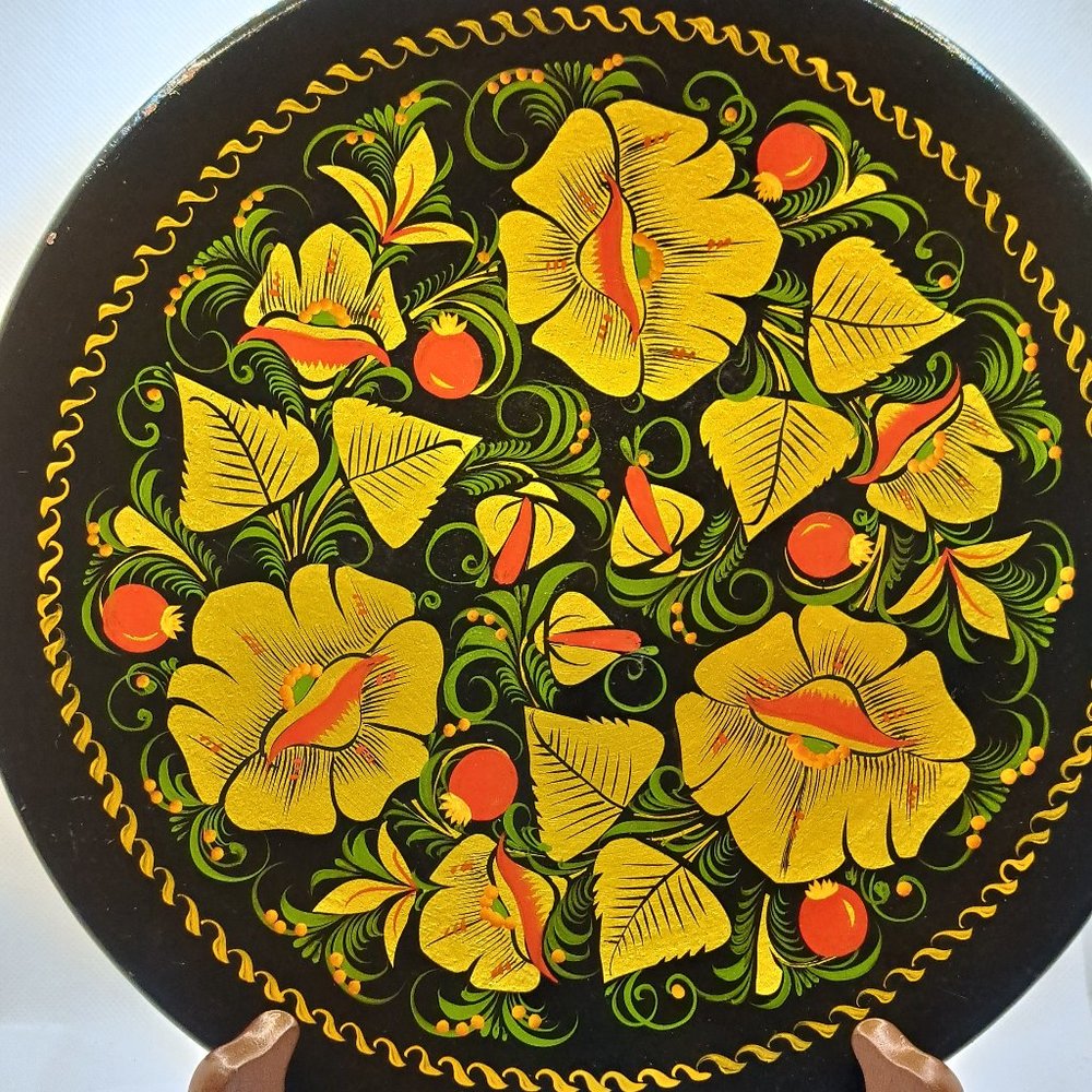 Vintage Russian Hand Painted Plate.